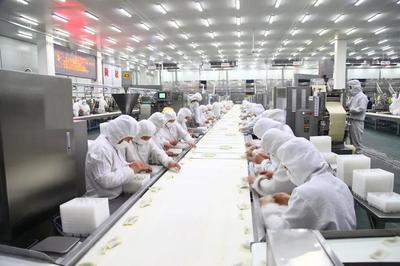 圖為思念食品生產(chǎn)車間里,工人們?cè)谥谱髅纥c(diǎn)。河南省委宣傳部供圖